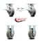 Service Caster 6 Inch Kingpinless Thermoplastic Wheel Caster Brake & Swivel Lock 2 Rigid, 2PK SCC-KP30S620-TPRRD-SLB-BSL-2-R-2 - alternate 6